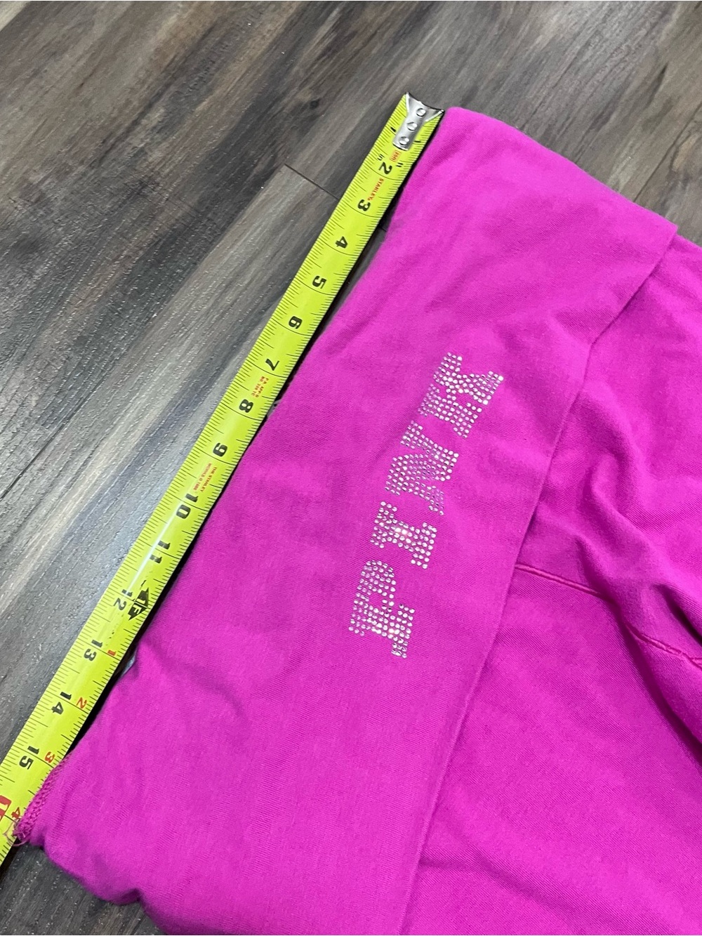 Victoria’s Secret PINK Fold-Over Waist Flare Yoga Pants - Hot Pink - Picture 3 of 6
